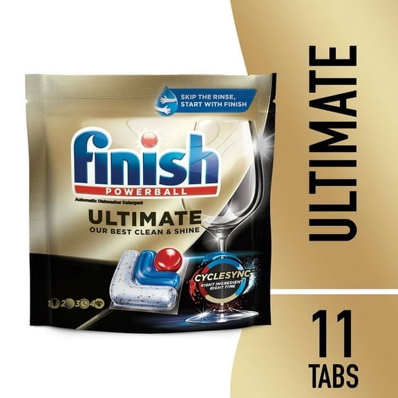 Finish Ultimate Dishwasher Detergent- 11 Count - Dishwashing Tablets - Dish Tabs (Pack of 4)