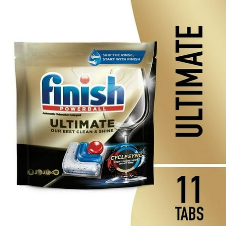Finish Ultimate Dishwasher Detergent- 11 Count - Dishwashing Tablets - Dish Tabs (Pack of 4)