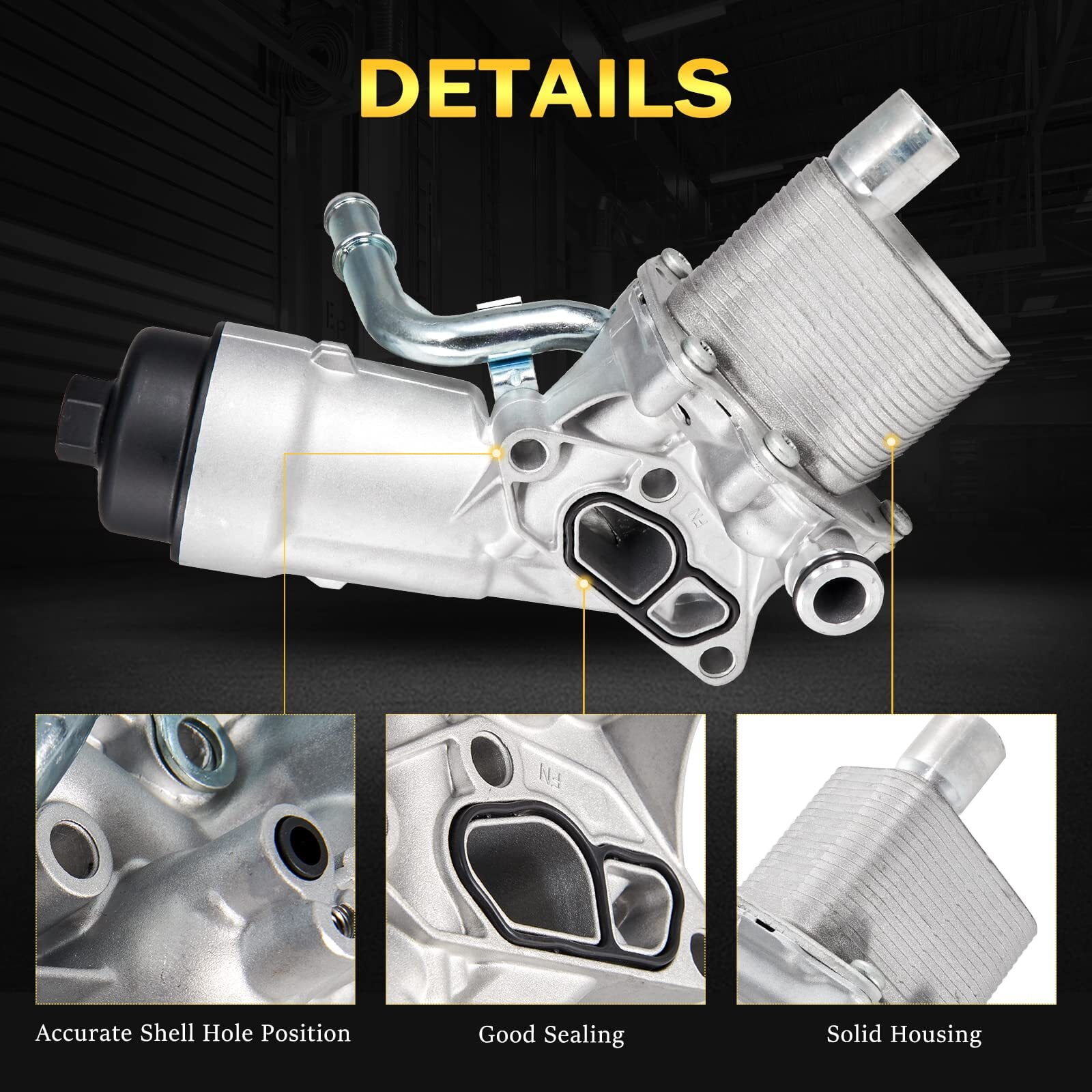 Engine Oil Cooler Filter Housing Kit with Extra Gaskets Compatible with 2011-2021 Buick Encore Chevy Cruz Cruze Limited Sonic Trax 1.4L