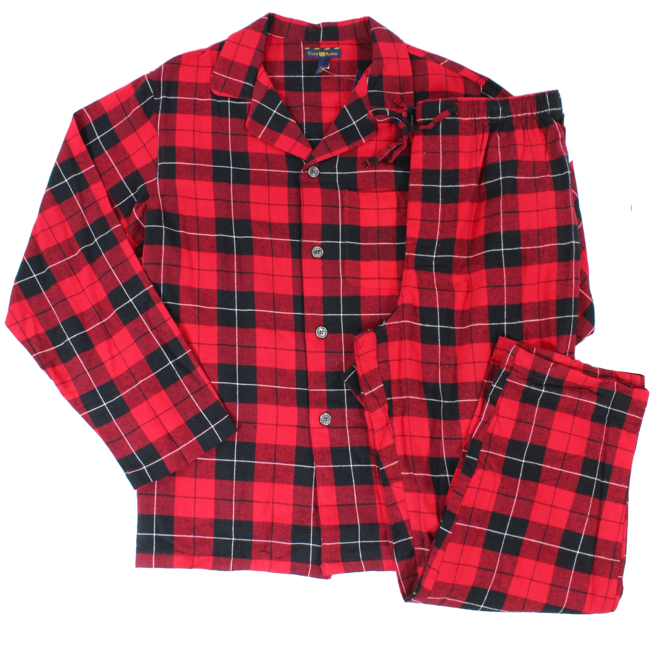 Club Room NEW Red Mens Size Medium M Flannel Pajama Sets Sleepwear