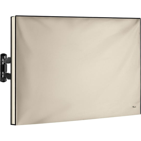 Garnetics 60-65” Outdoor TV Cover Waterproof and Weatherproof Outside Television Protector, Old Beige