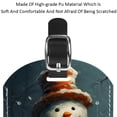 thumbnail image 4 of Square 2Pack PU Leather Christmas Snowman Cruise Luggage Tag with Privacy Cover and Name ID Tag for Travel Handbags Backpacks Luggage Tags, 4 of 6