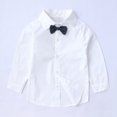 thumbnail image 4 of Eandarui Baby Boys Toddler Party Suit Long Sleeve Bowtie Lapel Dress Shirt Pant Vest Formal Outfit Blue 80, 4 of 7