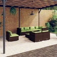 thumbnail image 1 of vidaXL 9 Piece Garden Lounge Set with Cushions Poly Rattan Brown, 1 of 5