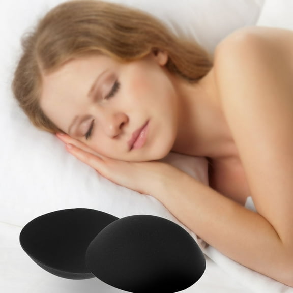 EXHUMKY 5 Pairs Round Black Polyester Bra Pads Inserts for Women Bikinis and Casual Wear Prevent Embarrassing Situations