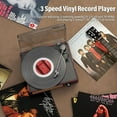 thumbnail image 5 of Bluetooth Vinyl Record Player,3-Speed Turntable with Stereo Speakers Vintage Phonograph Record Player, with RCA Line Out AUX in Headphone Jack (Brown), 5 of 14
