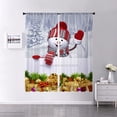 thumbnail image 3 of Zodanni Christmas Voile Window Treatments Tulle Window Drapes Sheer Window Curtain Slot Top Curtain Panel Style-E W:24"x H:59", 3 of 6