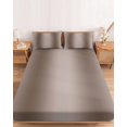 thumbnail image 2 of Twin Sze Fitted Sheet Set - Brown Ombre 2 Piece Bedding Sets 16" Deep Pocket Fitted Sheet with 1 Pillowcase, Farmhouse Brown Gradient Modern Art Brushed Microfiber Hotel Luxury Bed Sheets, 2 of 9