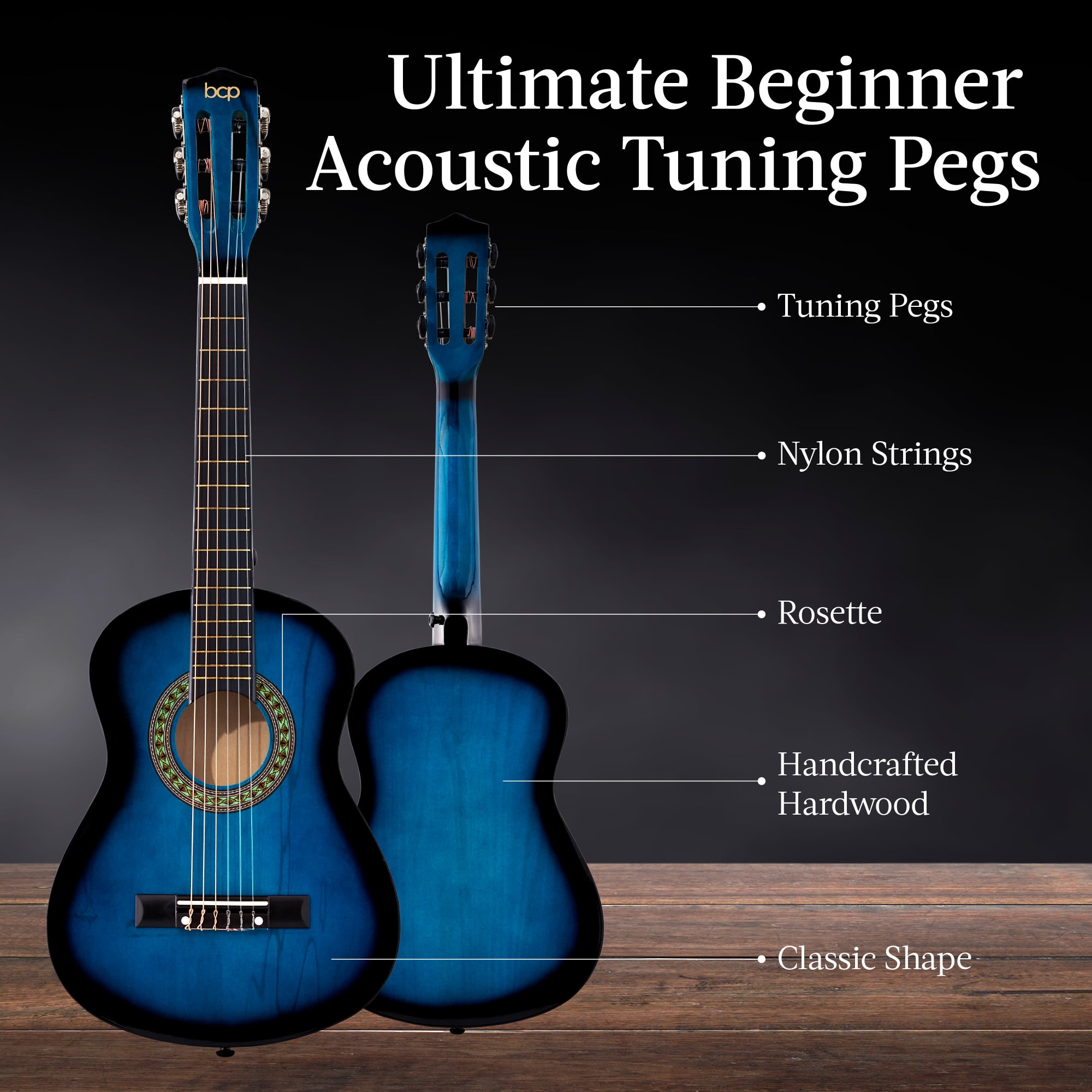Best Choice Products 30in Kids Acoustic Guitar Beginner Starter Kit w/ Strap, Case, Strings - Blueburst
