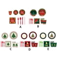 thumbnail image 4 of Billuyoard Juego de 56 servilletas navideñas (para 10 personas), vajilla roja, colores resistentes y duraderos, esenciales, resistentes y Mostrada árbol de navidad rojo Para 10 personas, 4 of 6