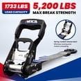 thumbnail image 2 of MOCA Heavy Duty Ratchet Tie Down Straps - 5200 Lbs Breaking Strength 1.6" x 8', with 4 Heavy Duty Ratchet Padded Handles & Coated Chromoly S Hooks & 4 Soft Loop Tie-Downs - Gray, 2 of 9