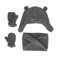 thumbnail image 1 of Las capas dobles lindas de la fibra de poliéster del sistema de la bufanda de los guantes del sombrero del bebé mantienen la bufanda caliente de los guantes del sombrero del invierno, 1 of 5
