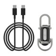 thumbnail image 1 of Linterna LED con llavero, linterna de bolsillo, ligera, impermeable, recargable por USB, fácil de colgar para ciclismo, reparaciones en el hogar, Negro y plata, 1 of 8