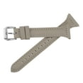 thumbnail image 3 of Genuine Leather Watch Band 22mm Quick Release Elegant Top Grain Replacement Strap Grey/Silver Tone, 3 of 6