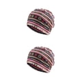 thumbnail image 1 of Maytalsory Bonnet Ethnique Style Hijab Floral Imprimé Coloré Turban Réglable Oreille Protection Style Accessoires Bonnet Rose Rouge Bande 2Set, 1 of 6