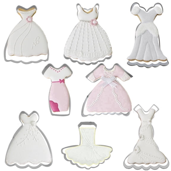 Dress Cookie Cutters Set 8 Piece Stainless Steel