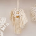 thumbnail image 2 of Bohemian Style Handmade Woven Star Pendant Cotton Wall Hanging White Tassel Ornament Christmas Tree Decoration Home Decor Gift, 2 of 6