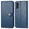 thumbnail image 6 of Wallet Case for Samsung A15 Magnetic Clasp Folio Kickstand Premium Leather Case with Hand Strap, [RFID Blocking] Credit Card Slots Shockproof TPU Inner Cover for Samsung Galaxy A15, Blue, 6 of 6