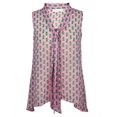 thumbnail image 1 of Green Cats Pattern Pink Sleeveless Women's Blouse, 1 of 1