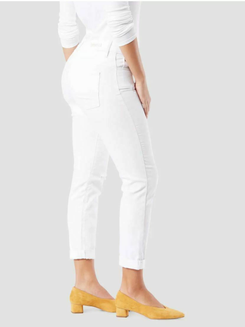 DENIZEN Levi's® Women's Mid-Rise Distressed Modern Slim Cuffed  Jeans,White,SZ 16 