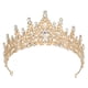 thumbnail image 1 of Tiara de corona de reina de cristal de imitación Unique Bargains Tono dorado blanco 15x6,8 cm, 1 of 1
