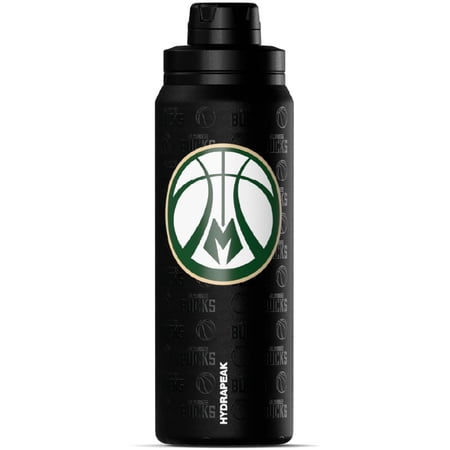Hydrapeak x NBA Officially Licensed Milwaukee Bucks 26 oz Active Water Bottle with Chug Lid and Handle Reusable Stainless Steel Double Wall Insulated Sports Gift