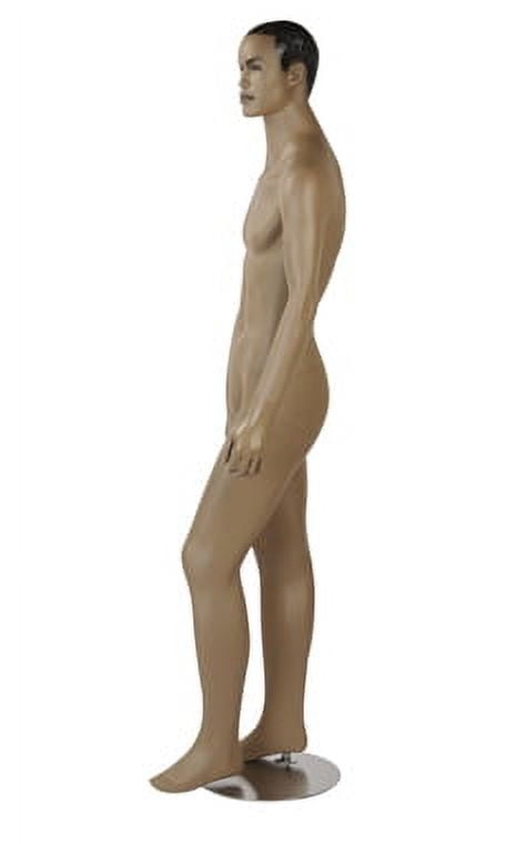 SSWBasics Male African-American Complexion Fiberglass Full Body Mannequin - Molded Black