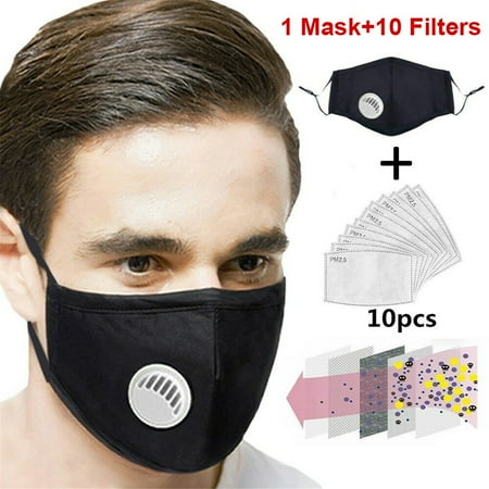 Air Purifying Face Mask Washable Anti Dust Mask + 10 PM2.5 ...