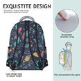 thumbnail image 5 of Alien Telescope Deep Blue Pattern Backpack for School, Cute School Bag with Adjustable Shoulder Straps and Padded Back, 15.3"x11"x7.1", 5 of 5