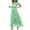 Green, variant on Women Dresses Swing Long Dress Chiffon Floral Short Sleeve Ruffle V Neck Fashion Waist Flowy Dresses Classic Elegant Casual Women's Dress