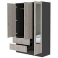 thumbnail image 3 of Atlin Designs Modern Wood Mirrored Armoire in Black Wenge/Light Oak, 3 of 8