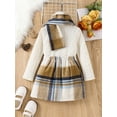 thumbnail image 4 of Blotona Kid Baby Girl Autumn Clothes Set Vintage Plaid Print Long Sleeve Button Hood Coat + Elastic Waist A-Line Mini Skirt Children Outfit, 4 of 9