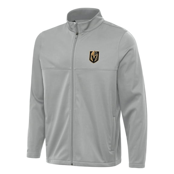 Men's Antigua Gray Vegas Golden Knights Links 2 Full-Zip Golf Jacket