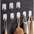 thumbnail image 1 of SZTXJ Adhesive Hooks Wall Hook Stainless Steel Towel Holder for Kitchen Bathroom 8 Pieces, 1 of 5