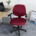 thumbnail image 3 of LAICAIW Housse de Chaise de Bureau Résistante à l'Eau en PU Rouge Extensible Jacquard Élastique 2 Pcs avec Accoudoirs Housse de Chaise d'Ordinateur pour Chaises de Bureau avec Accoudoirs, 3 of 7