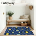 thumbnail image 3 of ODIKA 2'x3' Machine Washable Non-Slip Area Rug, Orbiting Celestial Bodies with Vibrant Doodle Constellations and Sunbursts High Traffic Rug, Blue, 723687, 3 of 7
