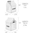 Darware Sugar and Creamer Set, Milk Carton Shaped White Ceramic Cream