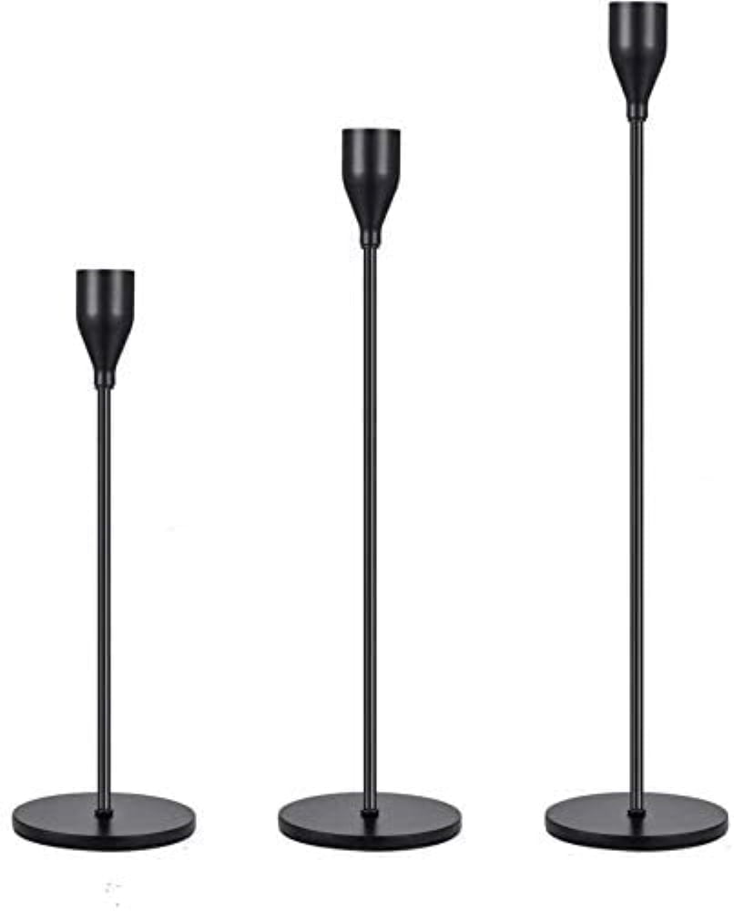 Latady Candlestick Holders Taper Candle Holders White Candlestick Holder Set 3 Pcs Candle Stick