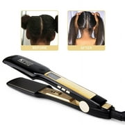 KIPOZI Professional Salon Tools Travel Size Digital Display 1.75" Titanium Flat Iron Hair Straightener, Black