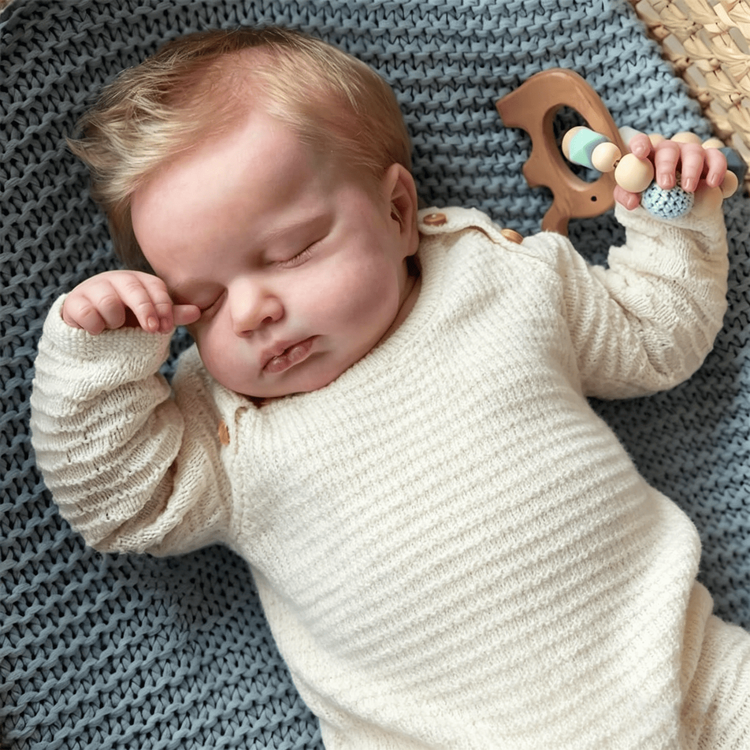 20Inch Lifelike Soft Cloth Body Reborn Baby Dolls , Blonde Hair Realistic Newborn Baby Doll,Real Baby Doll That Look Real Life Reborn Dolls-Gift for Kids Age 3+