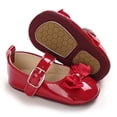 thumbnail image 2 of Baby Girls Bowknot Mary Jan Flats Soft Rubber Sole Toddler Walking Shoes Infant Princess Crib Wedding Dress Shoes for 0-18 Months, 2 of 9