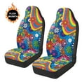 thumbnail image 3 of Uorisanigo Car Seat Cover Sets - Non-Slip Hippie Flower Print Auto Front Seat Protectors Universally Used for Cars, SUV Trucks - 2PCS Car Driver Seats Covers Accessories, 3 of 7
