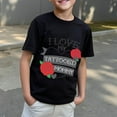 thumbnail image 4 of THDHVS Boys Summer T-shirts,Toddler Casual Tops,Short Sleeve Crew Neck Boys T-Shirt with Chest Print Soft Cotton Shirts Black 6-7 Years, 4 of 5