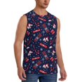 thumbnail image 2 of Fotbe Winter Skiing Snowflakes Men's Camiseta sin Mangas Estampada para Hombres, Playera Casual para Gimnasio, Entrenamiento, Playa-Medium, 2 of 7