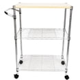 thumbnail image 2 of Topcobe 3 Tiers Kitchen Island, Portable Kitchen Cart on Wheels wiht Drawer and Basket, Movable Rolling Kitchen Island Cart with Handle - Silver, 2 of 6