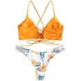 thumbnail image 2 of Bañador de bikini tipo bralette entrecruzado con cordones y estampado a escala para mujer Sailing Electrónica, 2 of 5