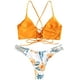 thumbnail image 2 of Bañador de bikini tipo bralette entrecruzado con cordones y estampado a escala para mujer oso de fresa vestir, 2 of 5