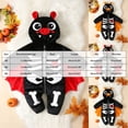 thumbnail image 3 of YDFCWXW Toddler Baby Halloween Costume Bat Skeleton Fuzzy Hooded Jumpsuit, Cosplay Party Holiday Outfit (Orange, 3-6 Months), 3 of 9