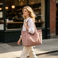 thumbnail image 4 of Leodye 1PCS Women Large Capacity Casual Tote Shoulder Bag, Multi-Pocket Handbag with Wet Dry Separation for Gym Shopping Daily Travel -18.11 × 12.2 × 6.29 in, 4 of 6