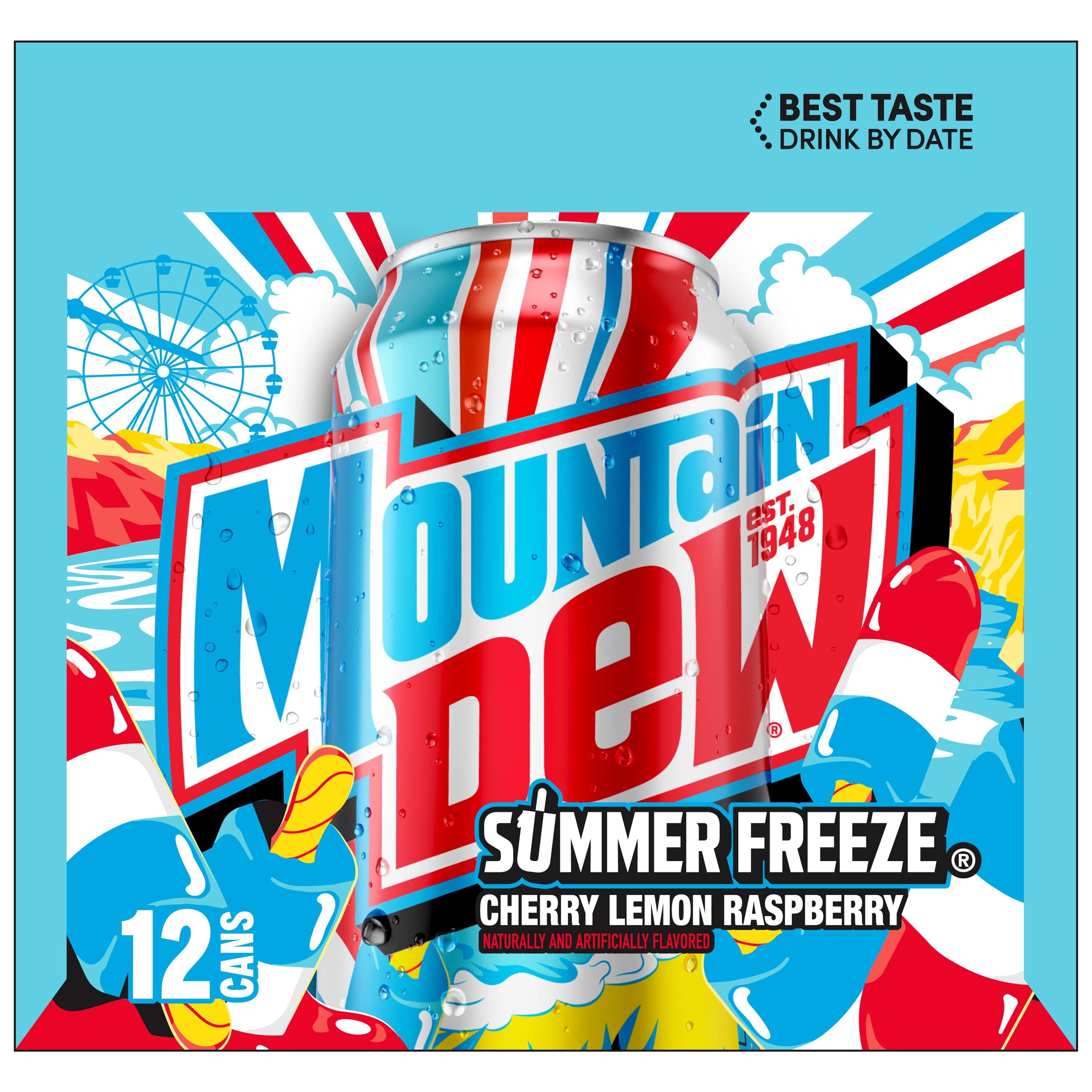 Mountain Dew Soda Pop Summer Freeze 12 fl oz, 12 Pack Cans